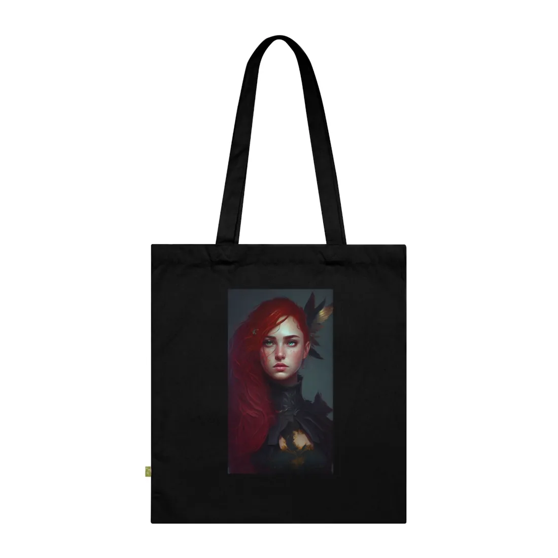 Vibrant Female Portrait: Red Hair Beauty in Neutral Dress - Tote Bag