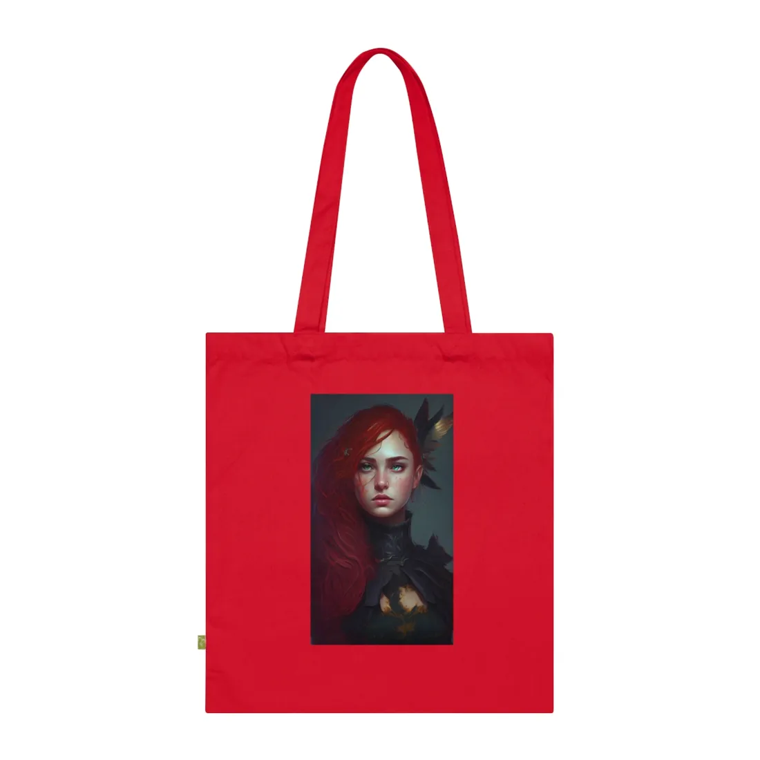 Vibrant Female Portrait: Red Hair Beauty in Neutral Dress - Tote Bag