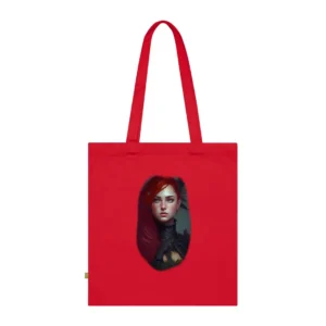 Red-Haired Woman with Feathers Tote Bag