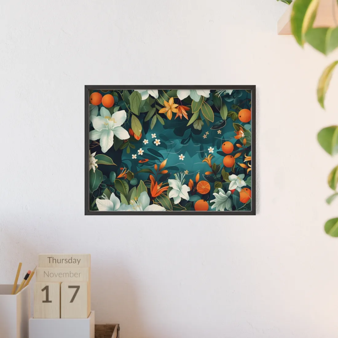 Vibrant Florida Map: Exploring Sunshine State Geography - Framed Poster