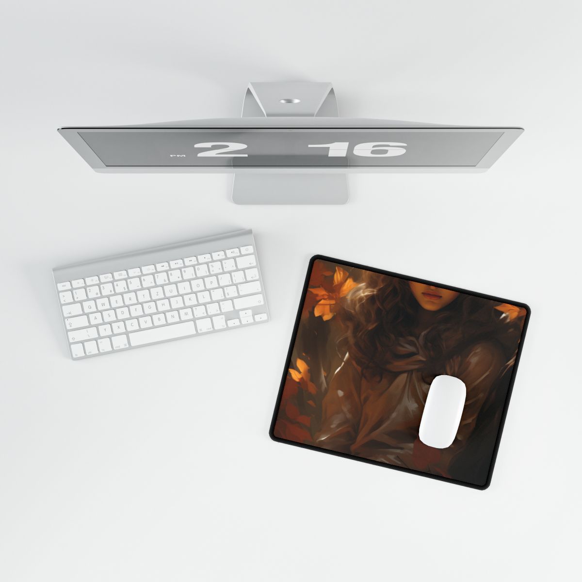 Vibrant Forest Sunshine: Nature Art Photography - Desk Mat