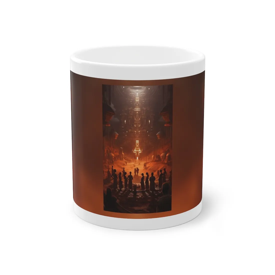 Vibrant Futuristic Tribal Gathering: Digital Art - Mug