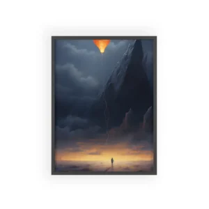 Lone Figure with Balloon Framed Poster