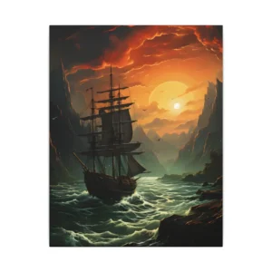 Tall Ship on Stormy Sea Canvas Print