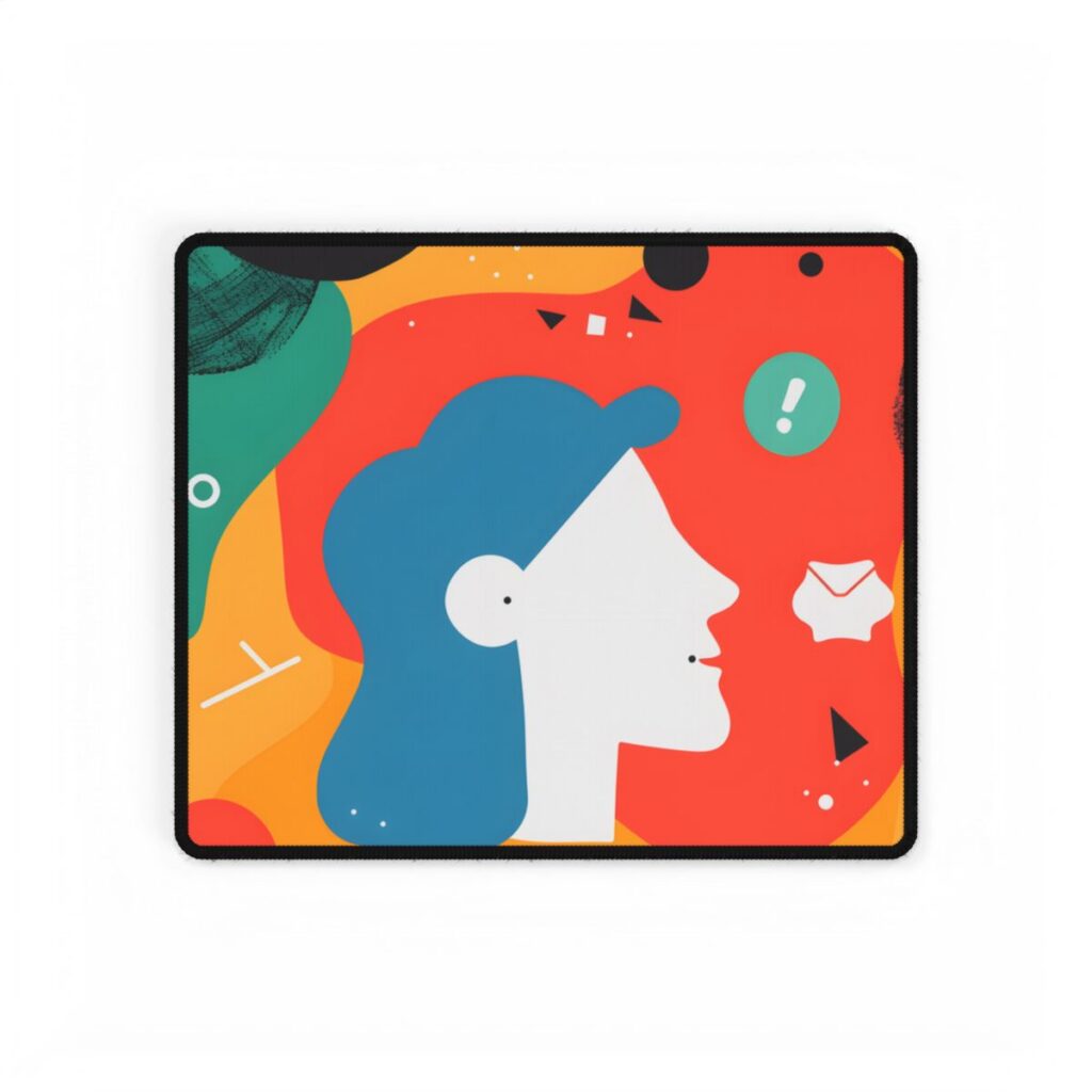 Vibrant Growth Mindset: Colorful Motivation Art - Desk Mat