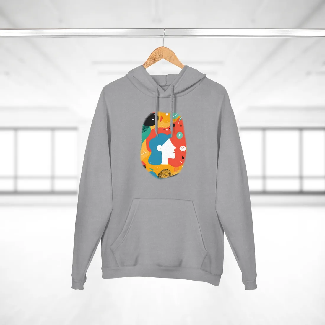 Vibrant Growth Mindset: Colorful Motivation Art - Hoodie (Heather Grey)
