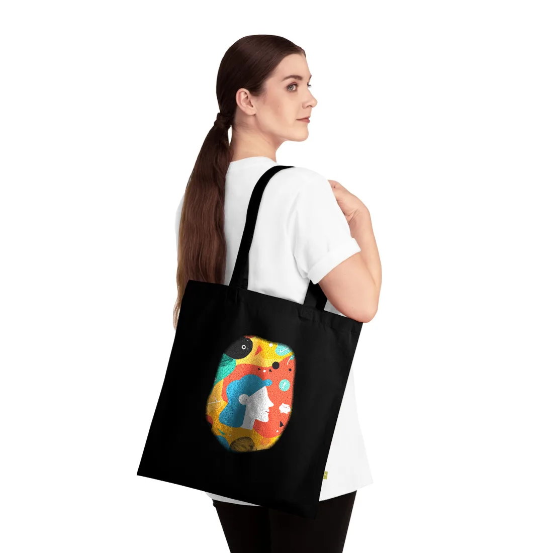 Vibrant Growth Mindset: Colorful Motivation Art - Tote Bag (Black)