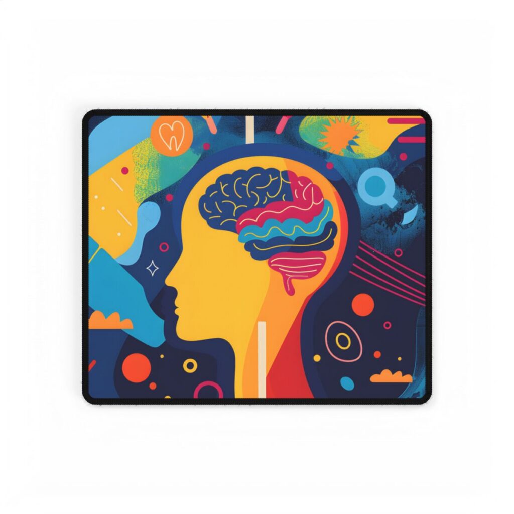 Vibrant Growth Mindset: Inspirational Quote on a Colorful Background - Desk Mat