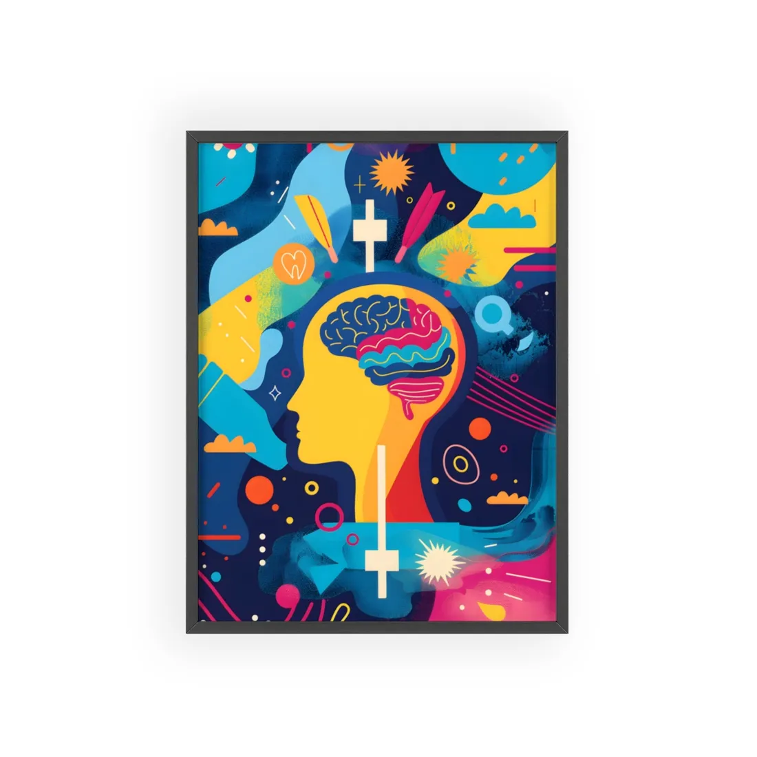Vibrant Growth Mindset: Inspirational Quote on a Colorful Background - Framed Poster