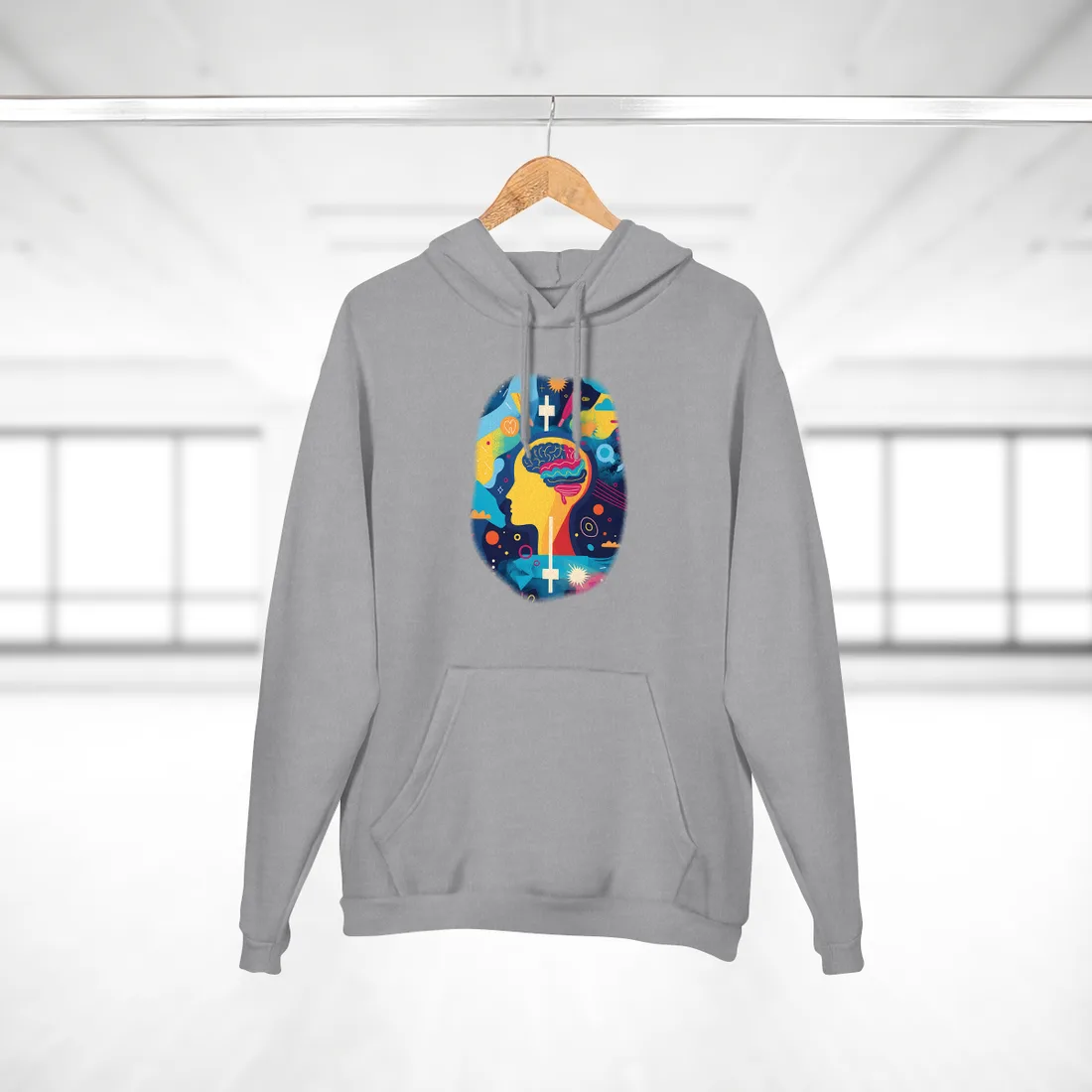 Vibrant Growth Mindset: Inspirational Quote on a Colorful Background - Hoodie (Heather Grey)
