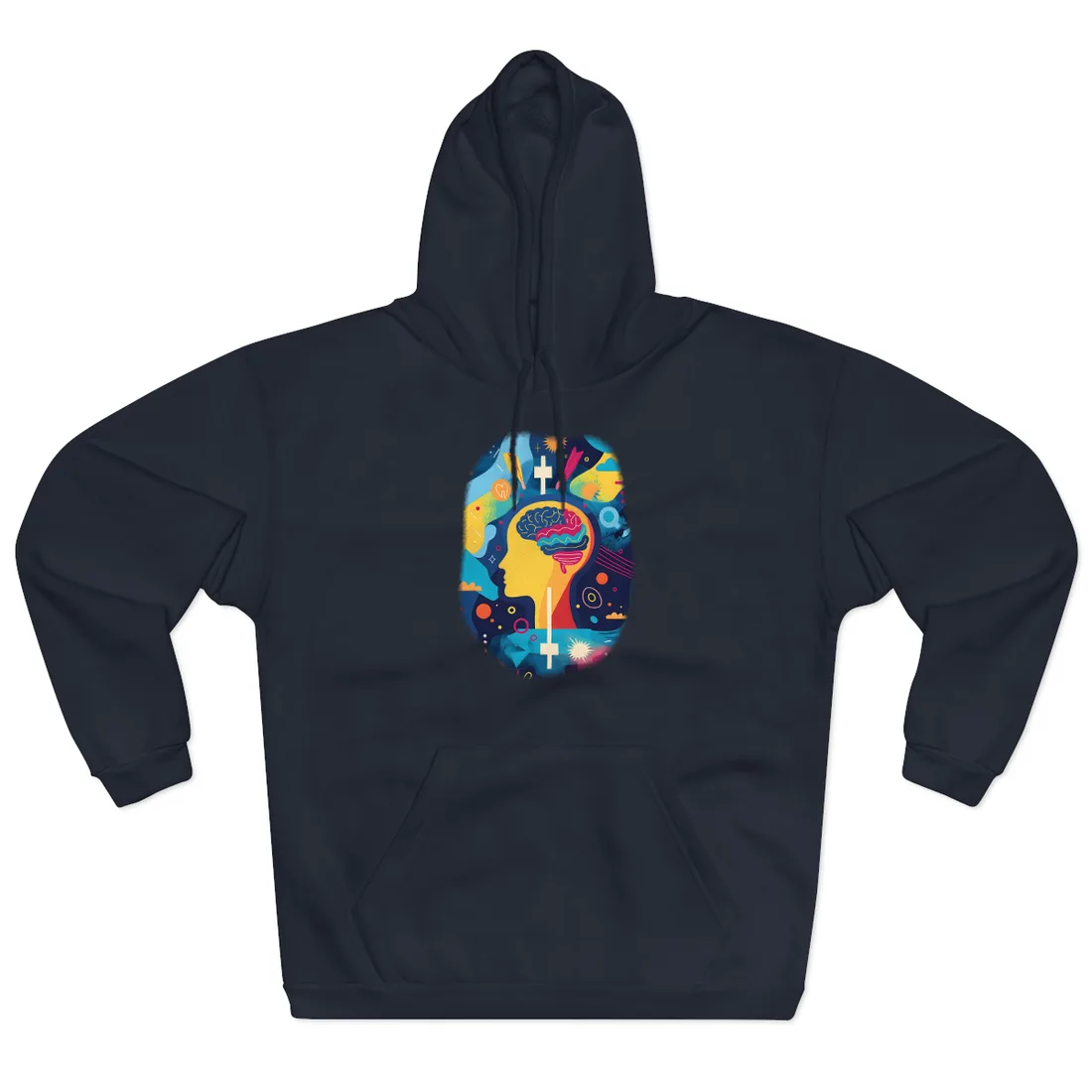 Vibrant Growth Mindset: Inspirational Quote on a Colorful Background - Hoodie (Navy)