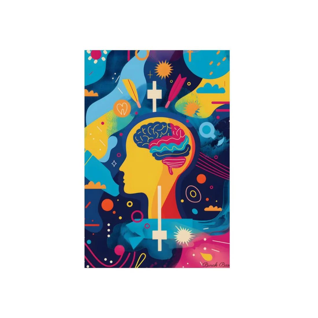 Vibrant Growth Mindset: Inspirational Quote on a Colorful Background - Metal Poster