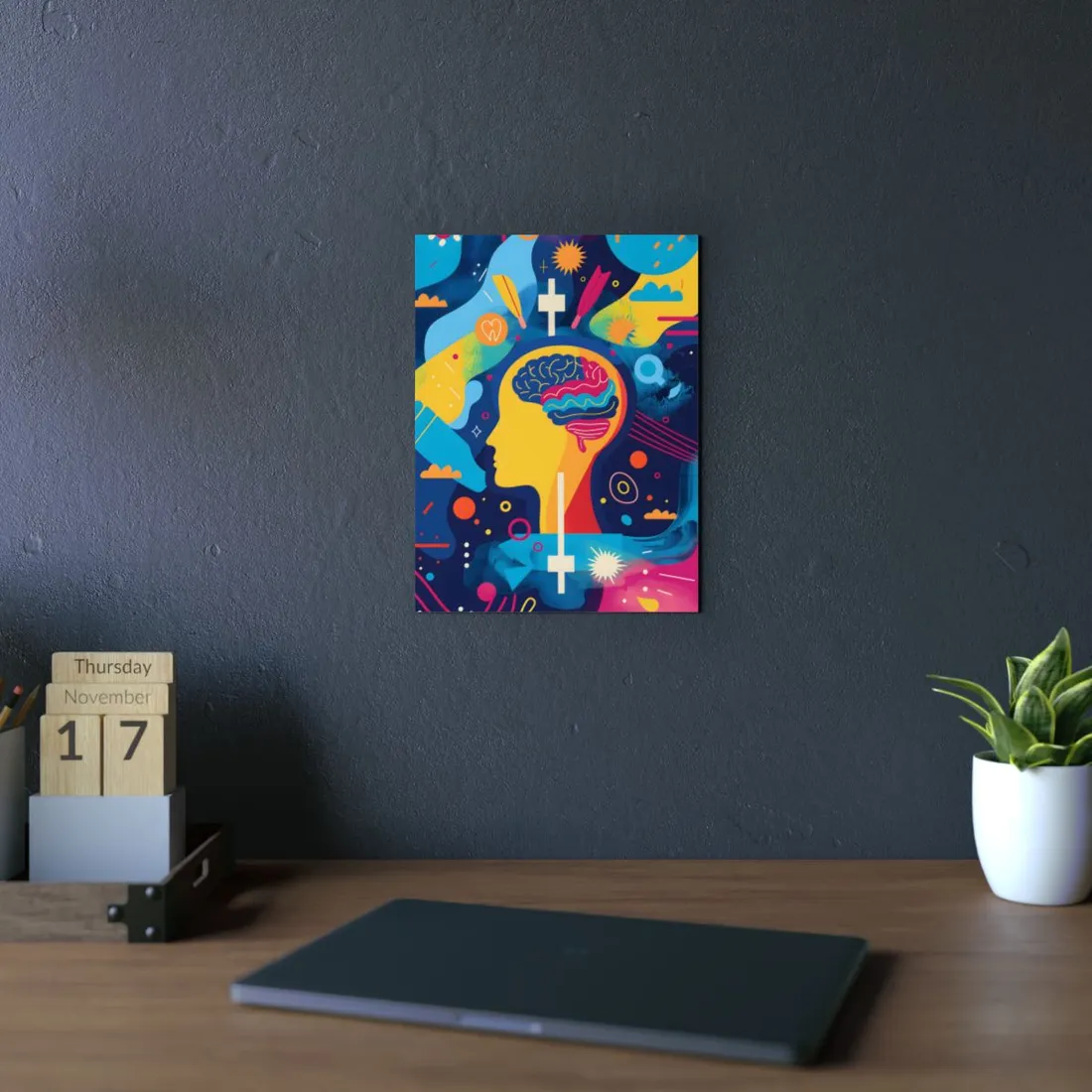 Vibrant Growth Mindset: Inspirational Quote on a Colorful Background - Metal Poster