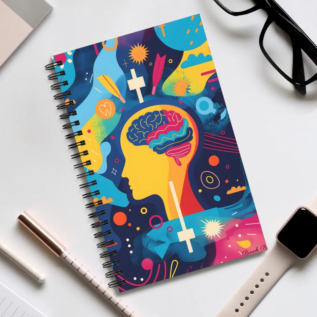 Vibrant Growth Mindset: Inspirational Quote on a Colorful Background - Spiral Notebook