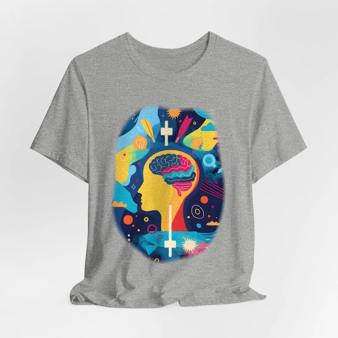 Vibrant Growth Mindset: Inspirational Quote on a Colorful Background - T-Shirt (Athletic Heather)