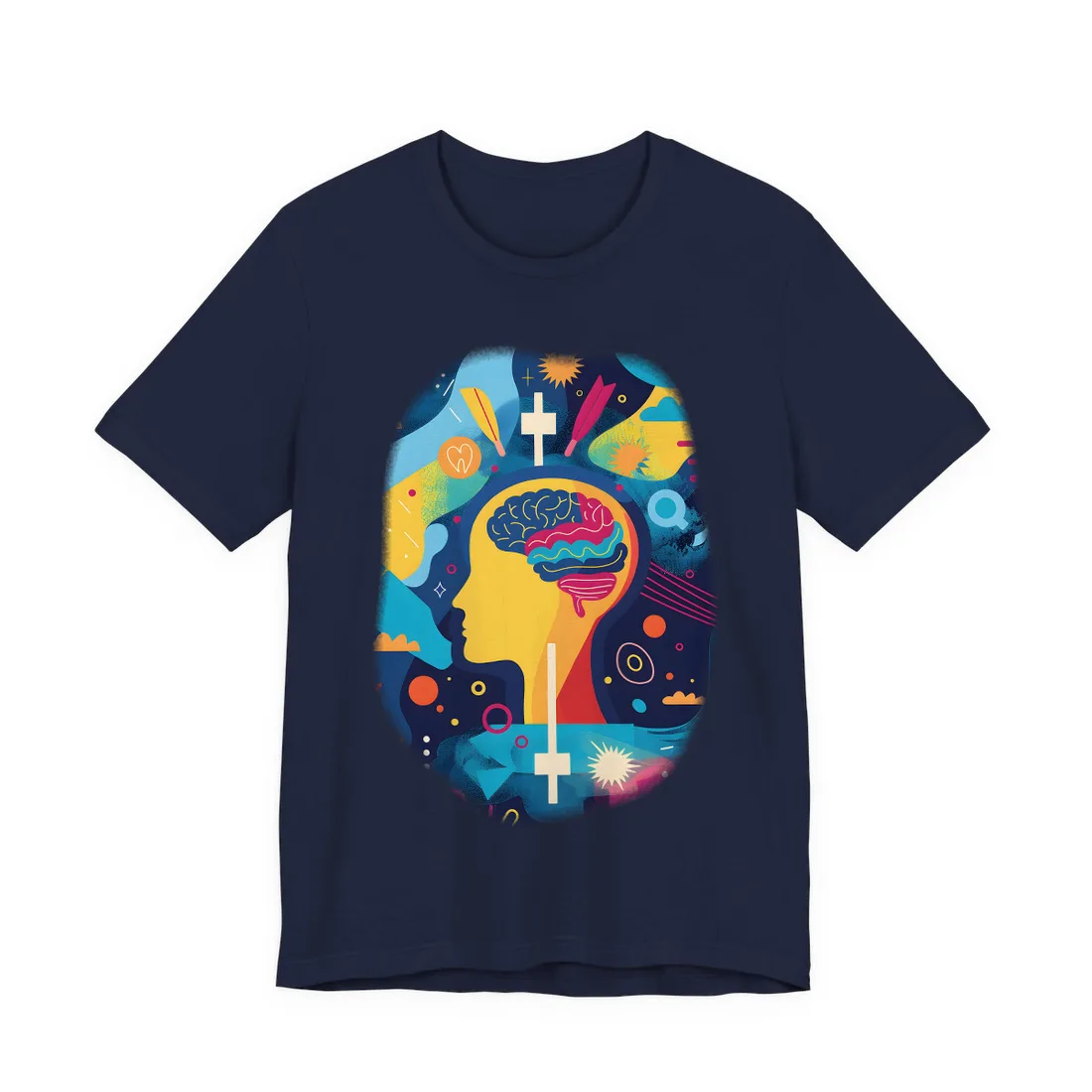 Vibrant Growth Mindset: Inspirational Quote on a Colorful Background - T-Shirt (Navy)