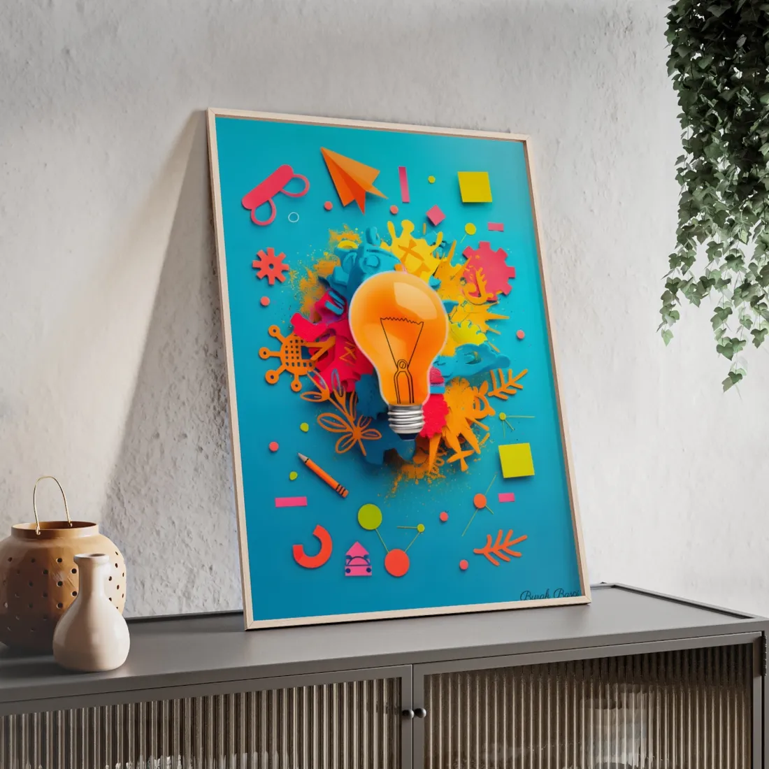 Vibrant Growth Mindset: Inspiring Artwork for Motivation - Framed Poster