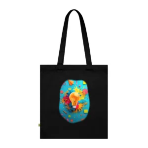 Light Bulb with Paper Cutouts Tote Bag
