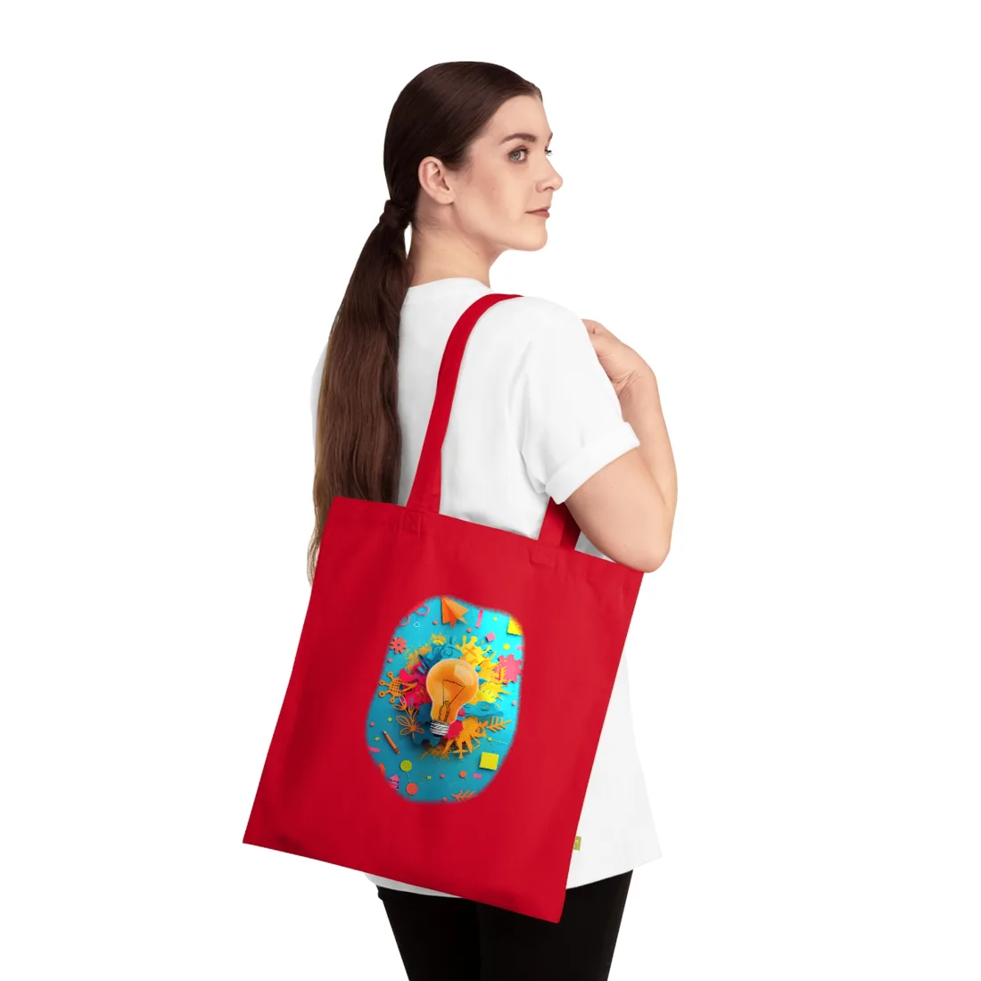 Vibrant Growth Mindset: Inspiring Artwork for Motivation - Tote Bag (Classic Red)