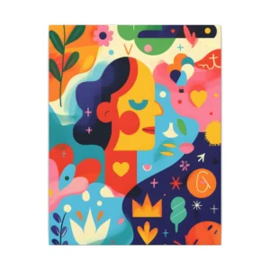 Colorful Profile Face with Flowers Canvas Print