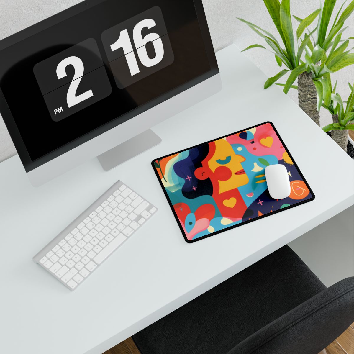 Vibrant Growth Mindset Quote: Colorful Inspiration Art - Desk Mat