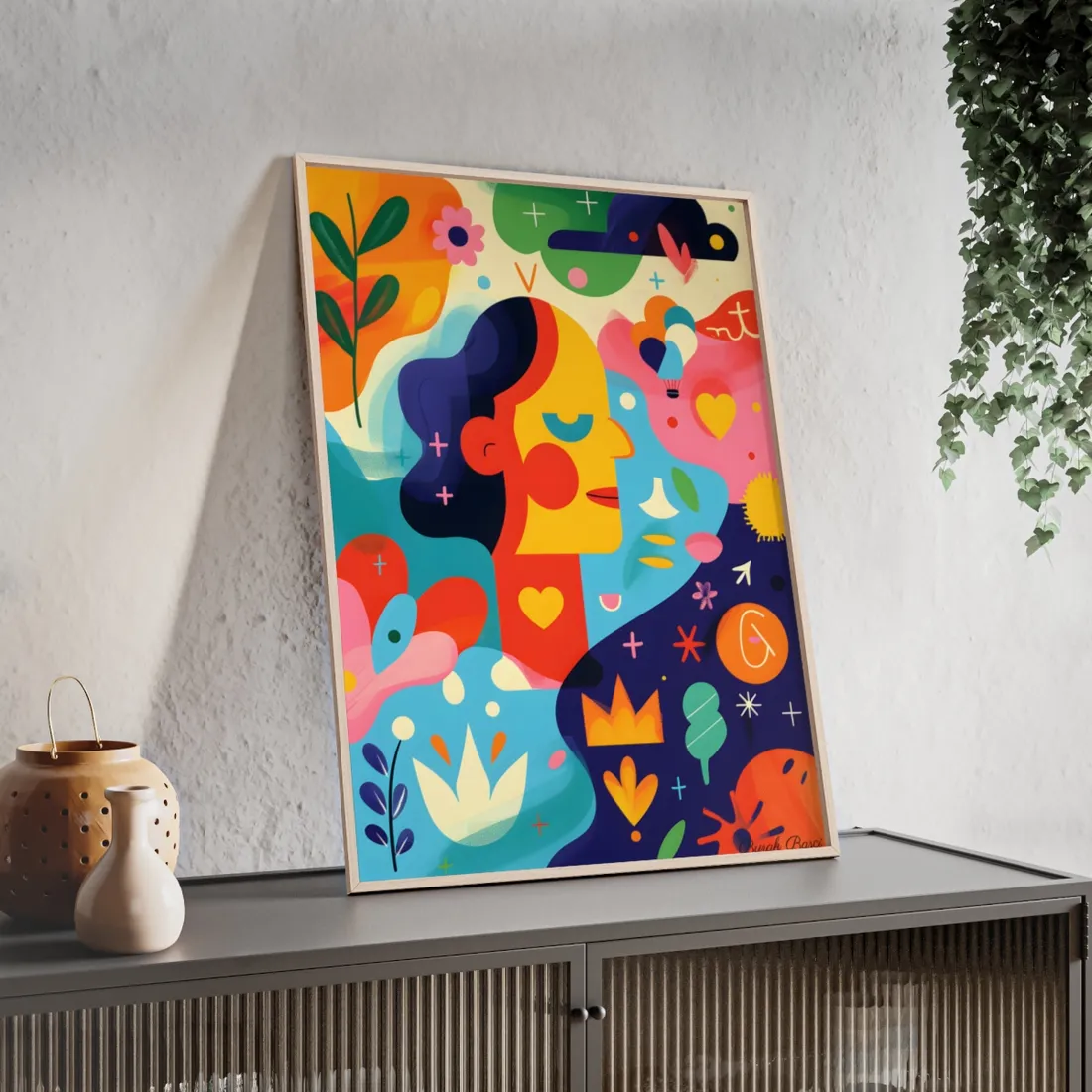 Vibrant Growth Mindset Quote: Colorful Inspiration Art - Framed Poster