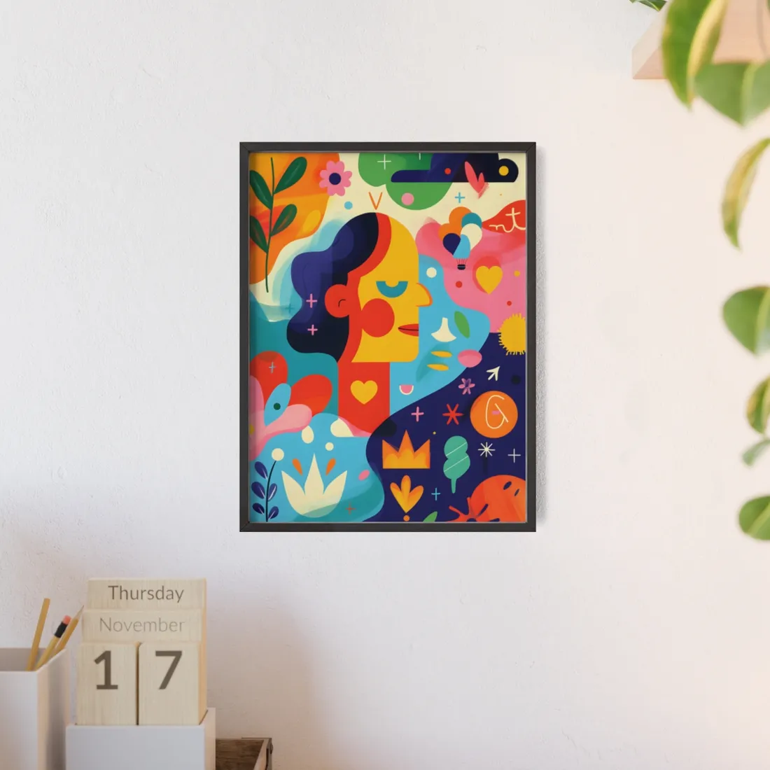 Vibrant Growth Mindset Quote: Colorful Inspiration Art - Framed Poster