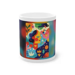 Colorful Profile Face with Flowers Mug