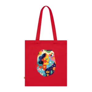 Colorful Profile Face with Flowers Tote Bag