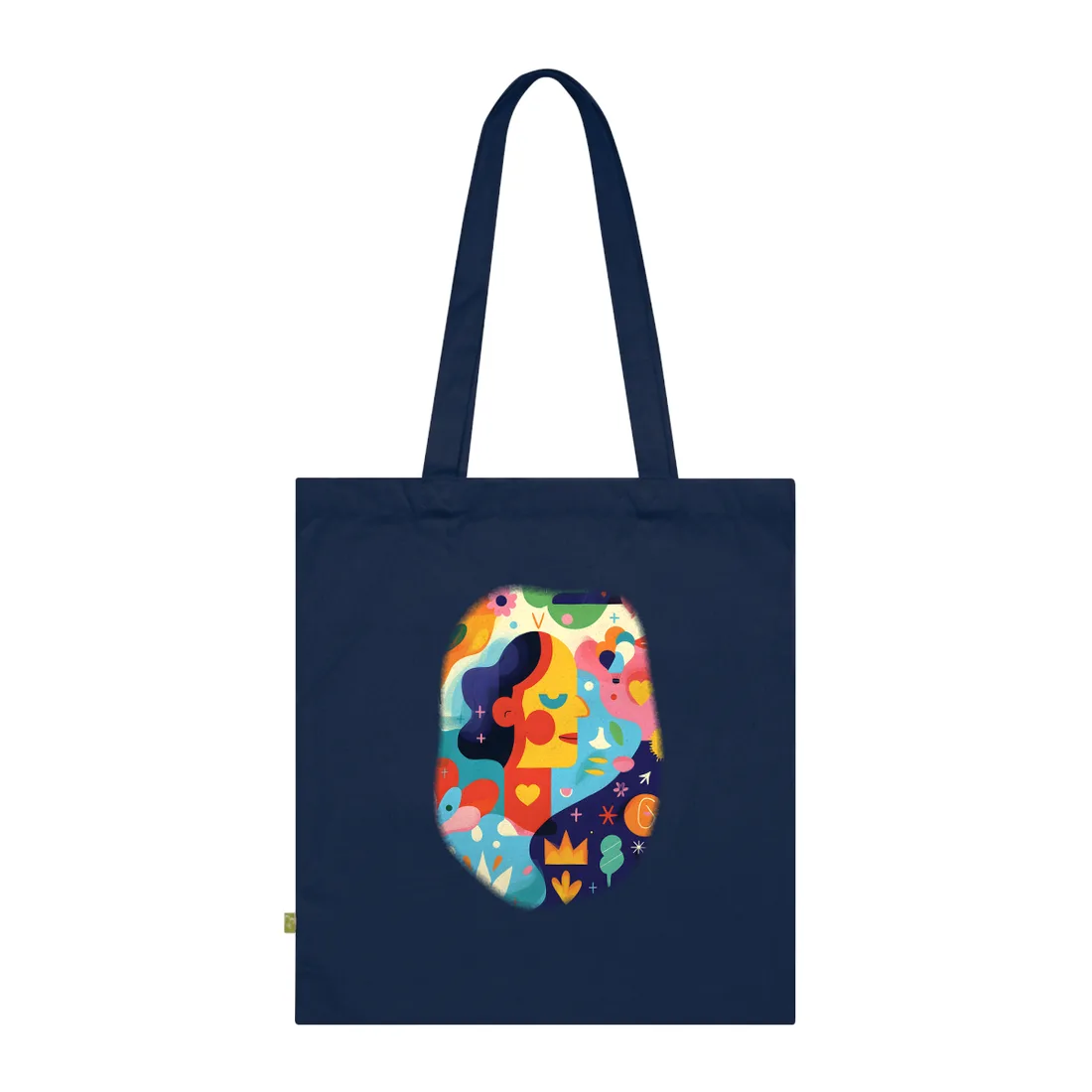 Vibrant Growth Mindset Quote: Colorful Inspiration Art - Tote Bag (French Navy)