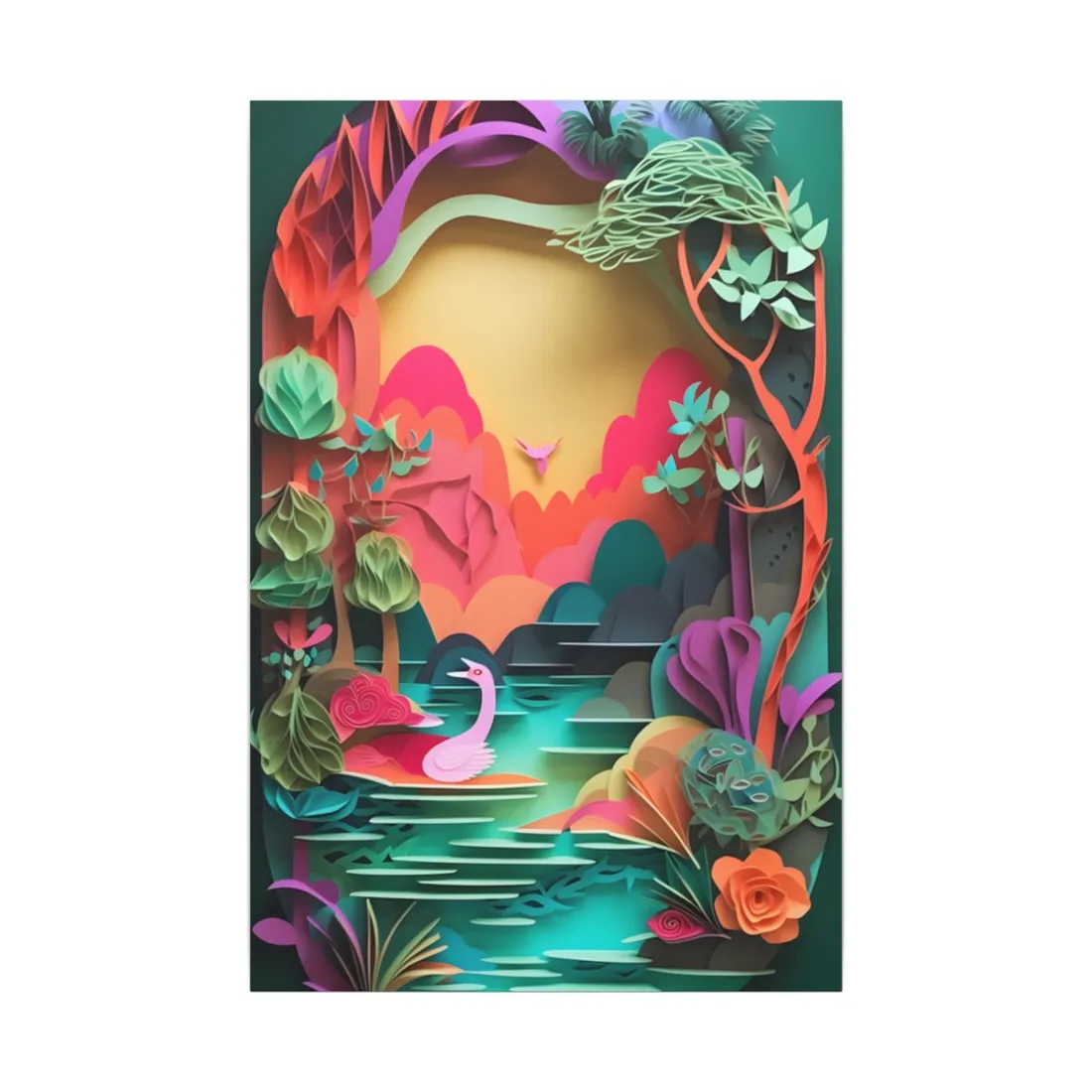 Vibrant Indian Landscape: Colorful Paper Quilling - Canvas