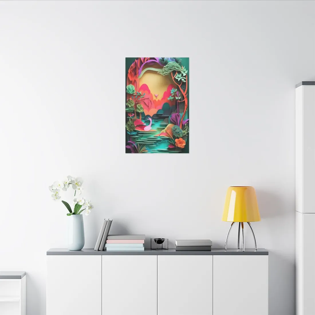 Vibrant Indian Landscape: Colorful Paper Quilling - Canvas
