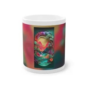 Paper Cut Swan on Lake Mug