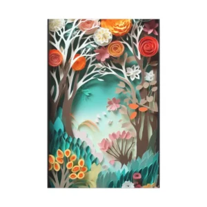 Paper Cut Flower Forest Canvas Print