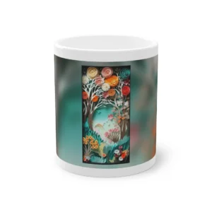 Paper Cut Flower Forest Mug