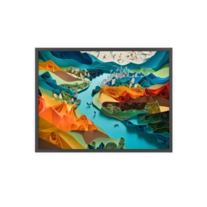 Quilled Paper Mountains Framed Poster