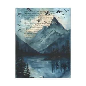 Mountain Lake with Birds Canvas Print