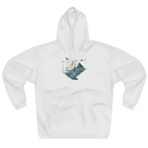 Mountain Lake with Birds Hoodie