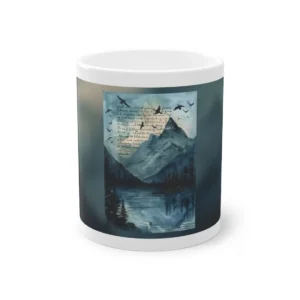 Mountain Lake with Birds Mug