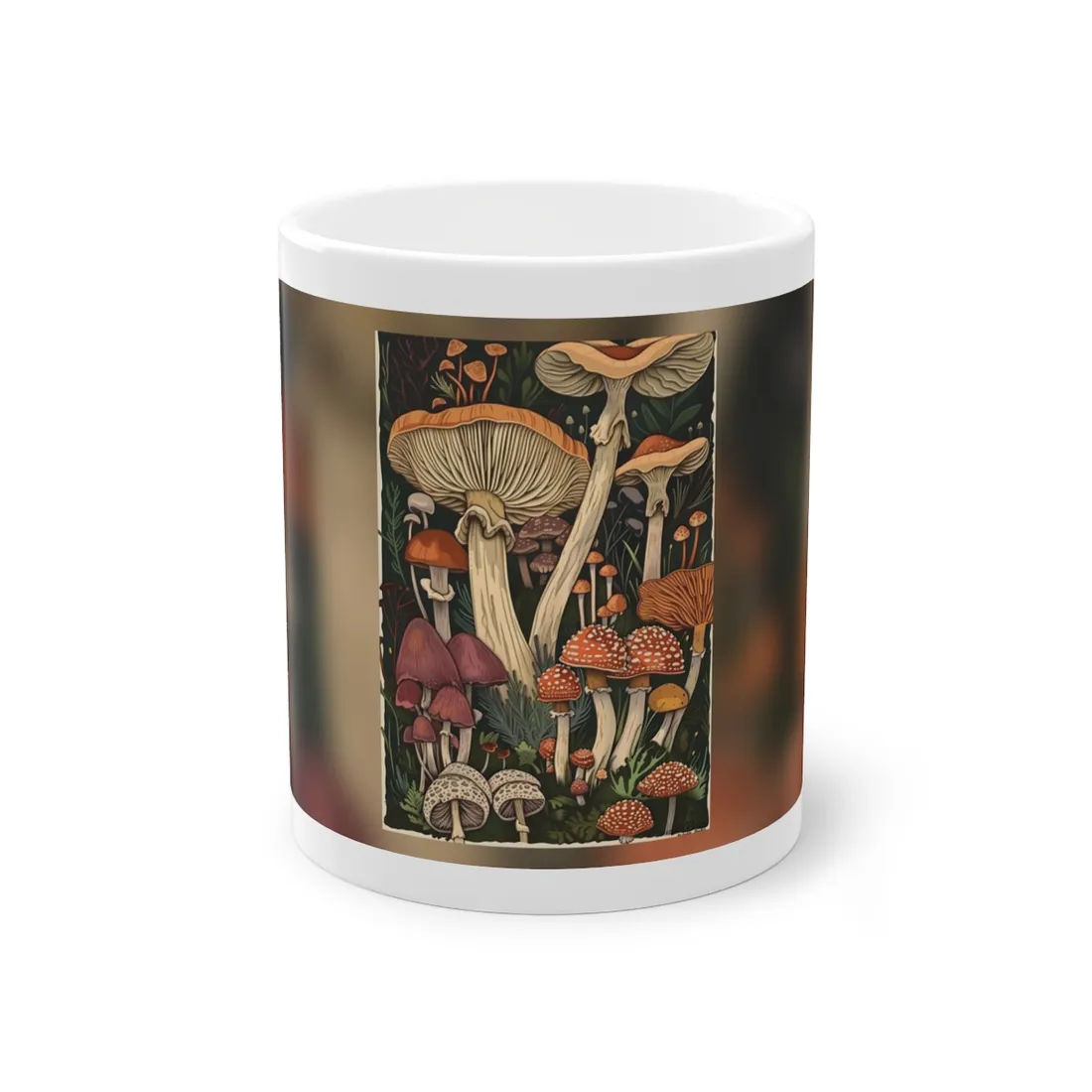 Vibrant Mushroom Art: Colorful Poster in Bloom - Mug