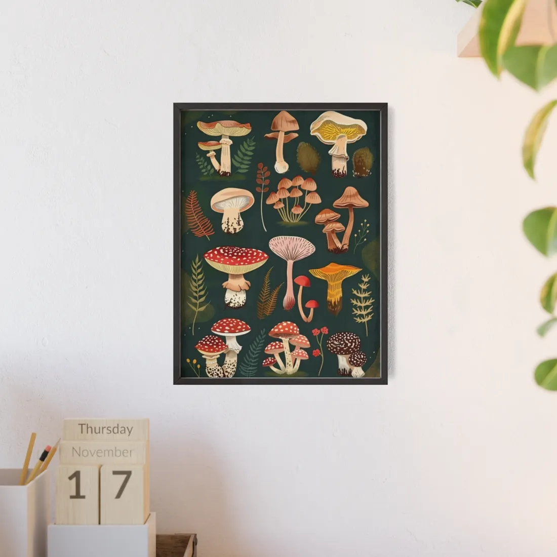Vibrant Mushroom Poster: 2024 Batch - Framed Poster