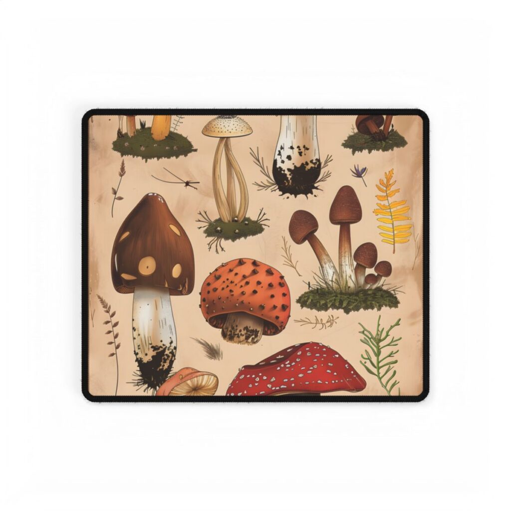 Vibrant Mushroom Species Poster: A Colorful Collection - Desk Mat