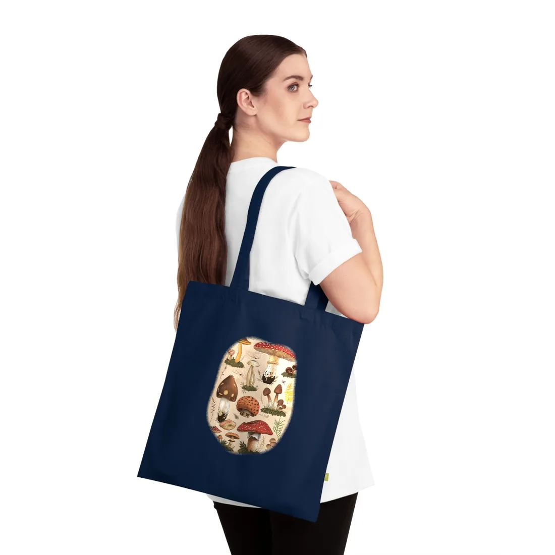 Vibrant Mushroom Species Poster: A Colorful Collection - Tote Bag (French Navy)