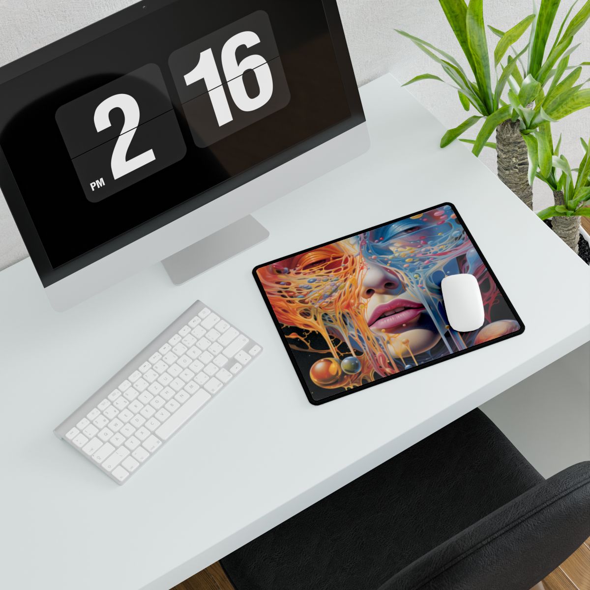 Vibrant Mystical Realms: Fantastical Portal Artwork - Desk Mat