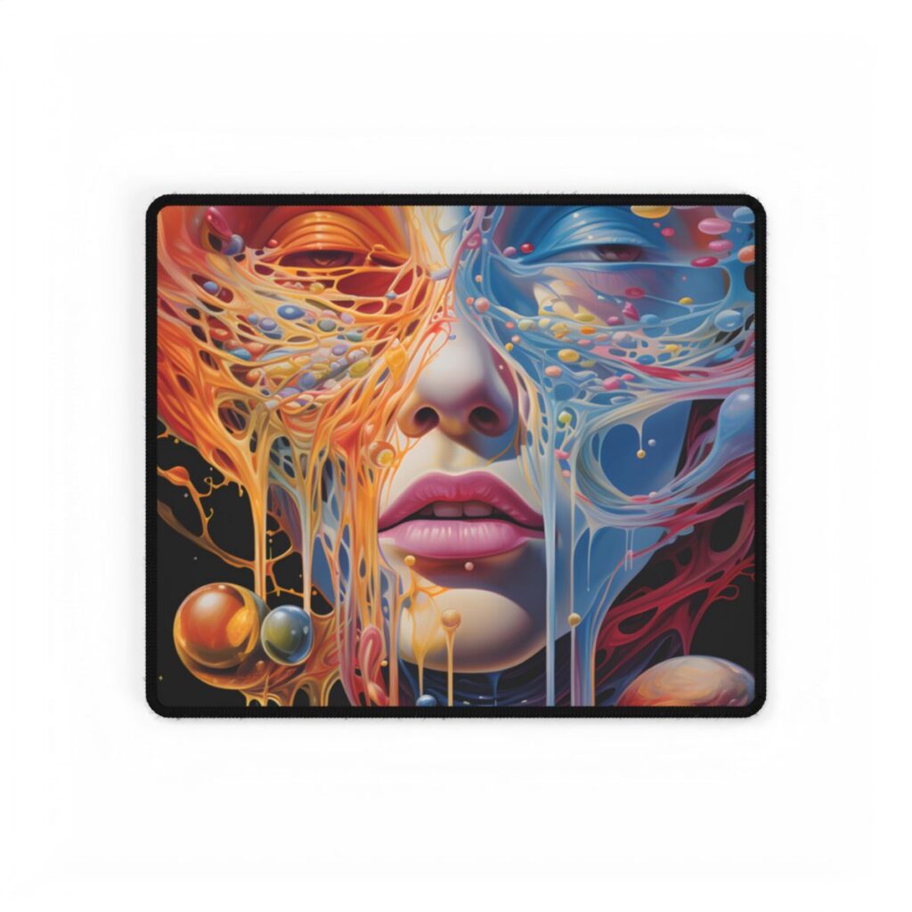 Vibrant Mystical Realms: Fantastical Portal Artwork - Desk Mat