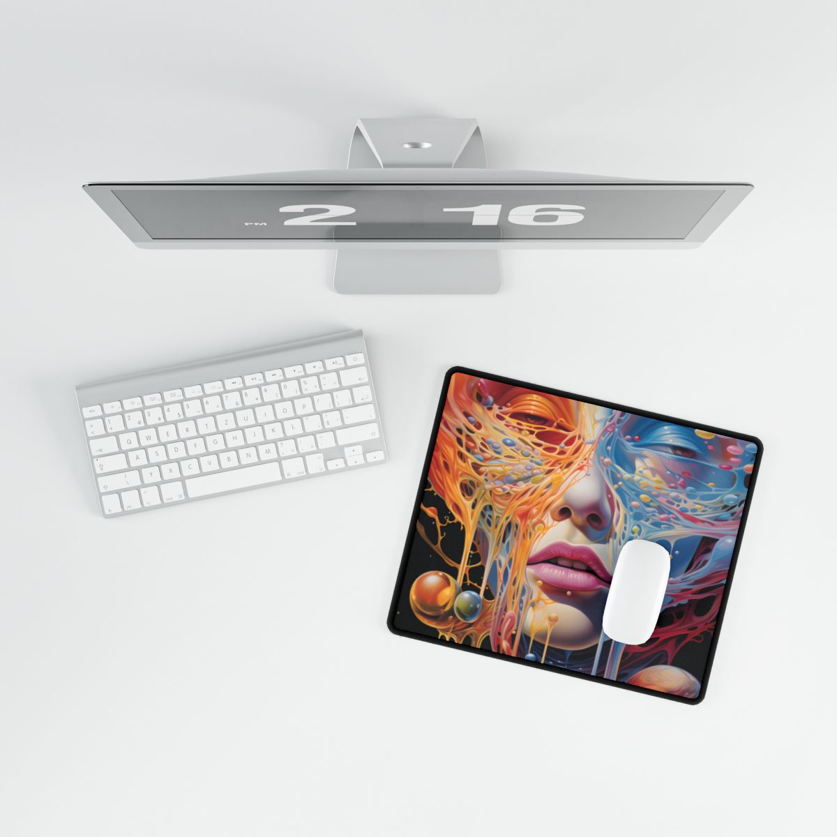 Vibrant Mystical Realms: Fantastical Portal Artwork - Desk Mat