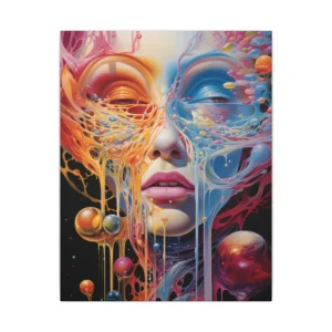 Melting Face with Glossy Spheres Canvas Print