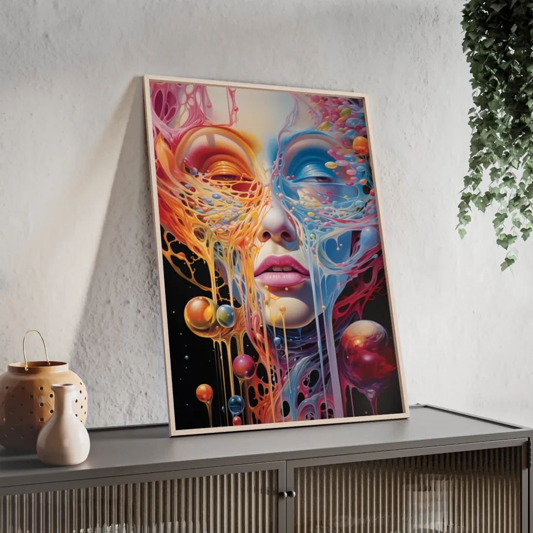 Vibrant Mystical Realms: Fantastical Portal - Framed Poster