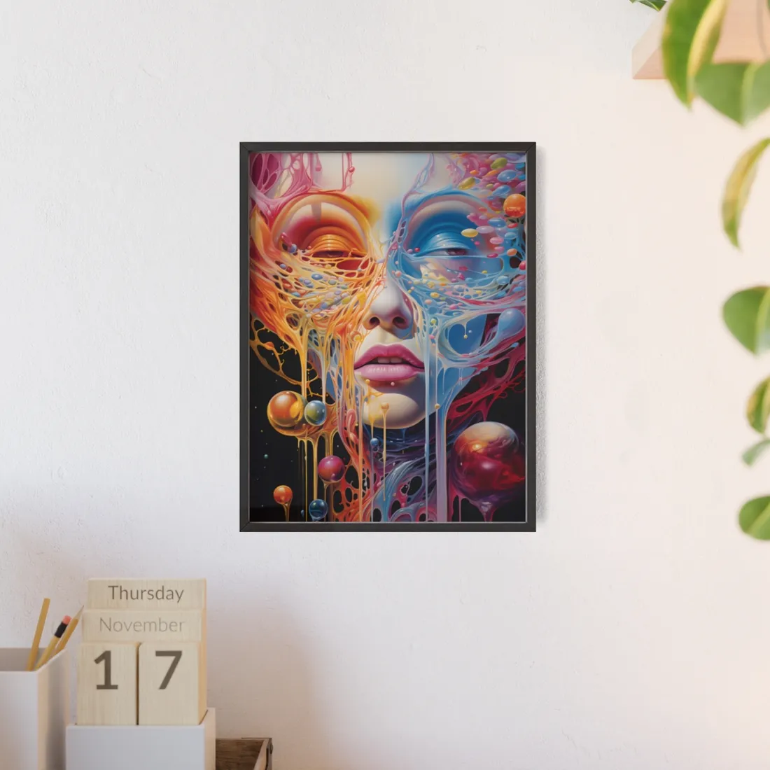 Vibrant Mystical Realms: Fantastical Portal - Framed Poster