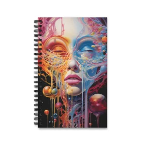 Melting Face with Glossy Spheres Spiral Notebook